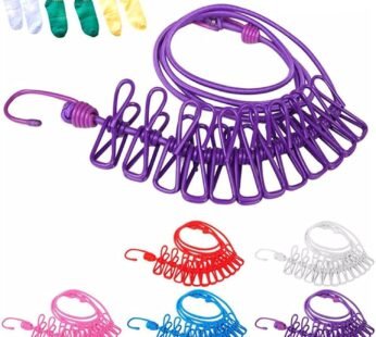 Clothes Drying Rope With 12 Clips